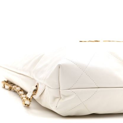 Chanel Shiny Calfskin Quilted Chanel 22 Backpack White 9 of 10