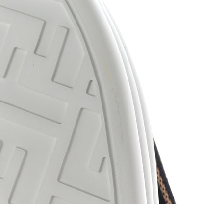 Fendi Fabric FF Micro-Perforated Rise Low Top Sneakers 39 Tobacco Black 10 of 10
