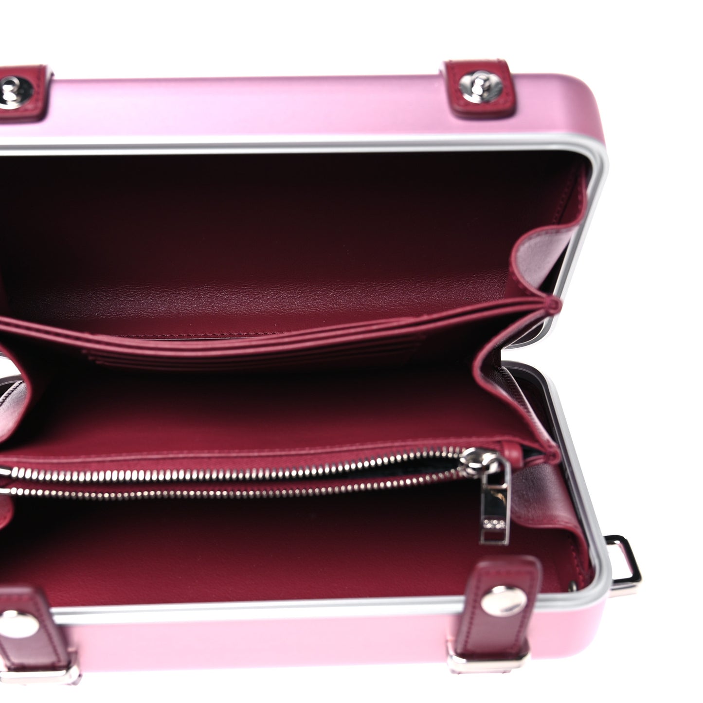 X RIMOWA Aluminum Personal Clutch On Strap Rose