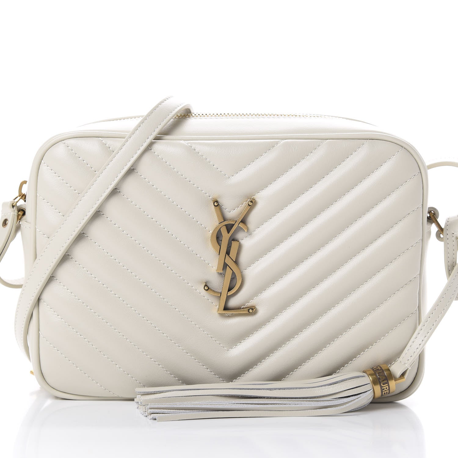 Saint Laurent Calfskin Matelasse Monogram Lou Camera Bag Crema Soft 7 of 10