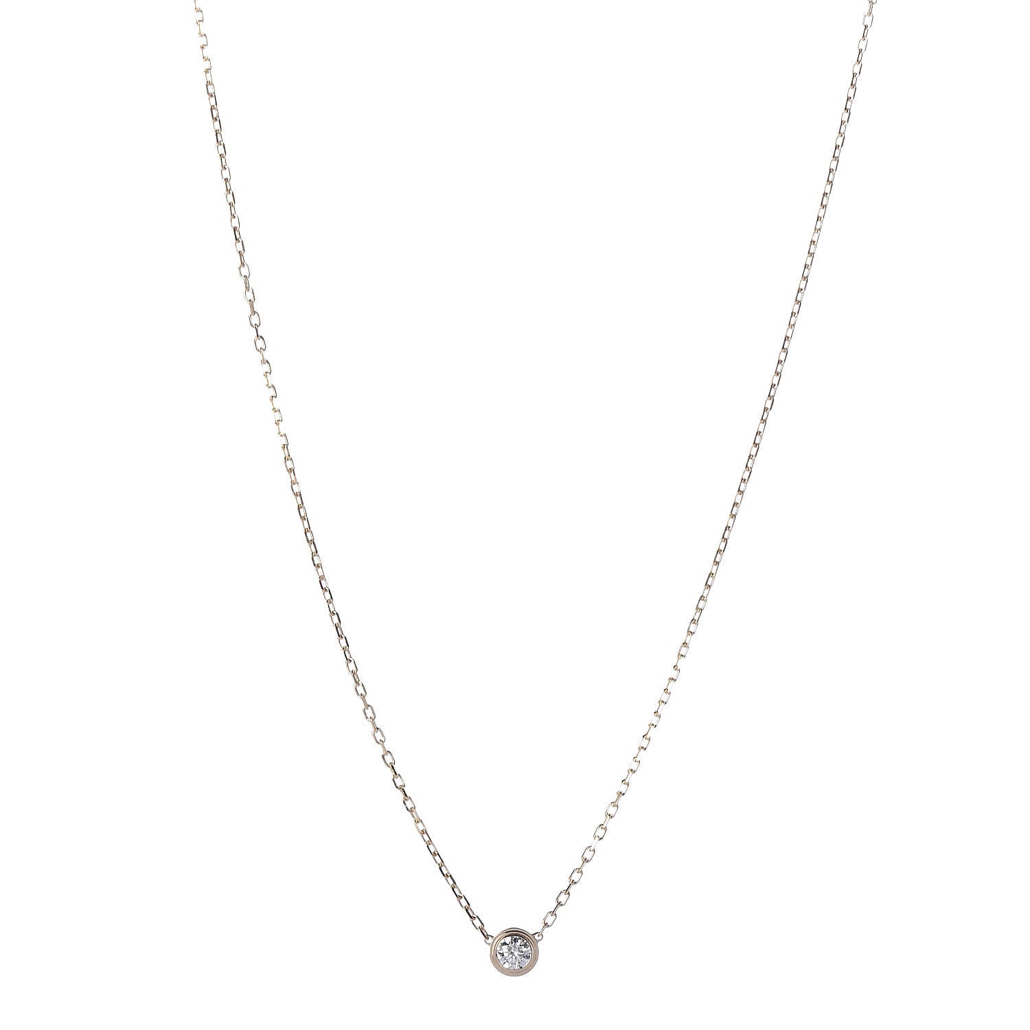 Cartier 18K Yellow Gold Diamond LM D'Amour Pendant Necklace 1 of 7
