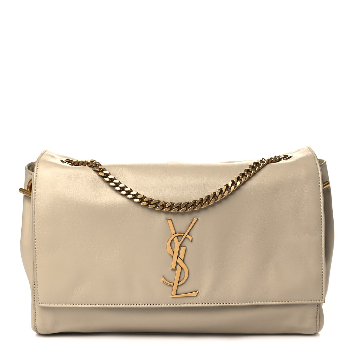 Smooth Calfskin Suede Medium Reversible Monogram Kate Satchel Sea Salt