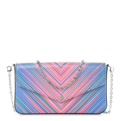 Louis Vuitton Epi Tropical Pochette Felicie Blue Rose 3 of 10