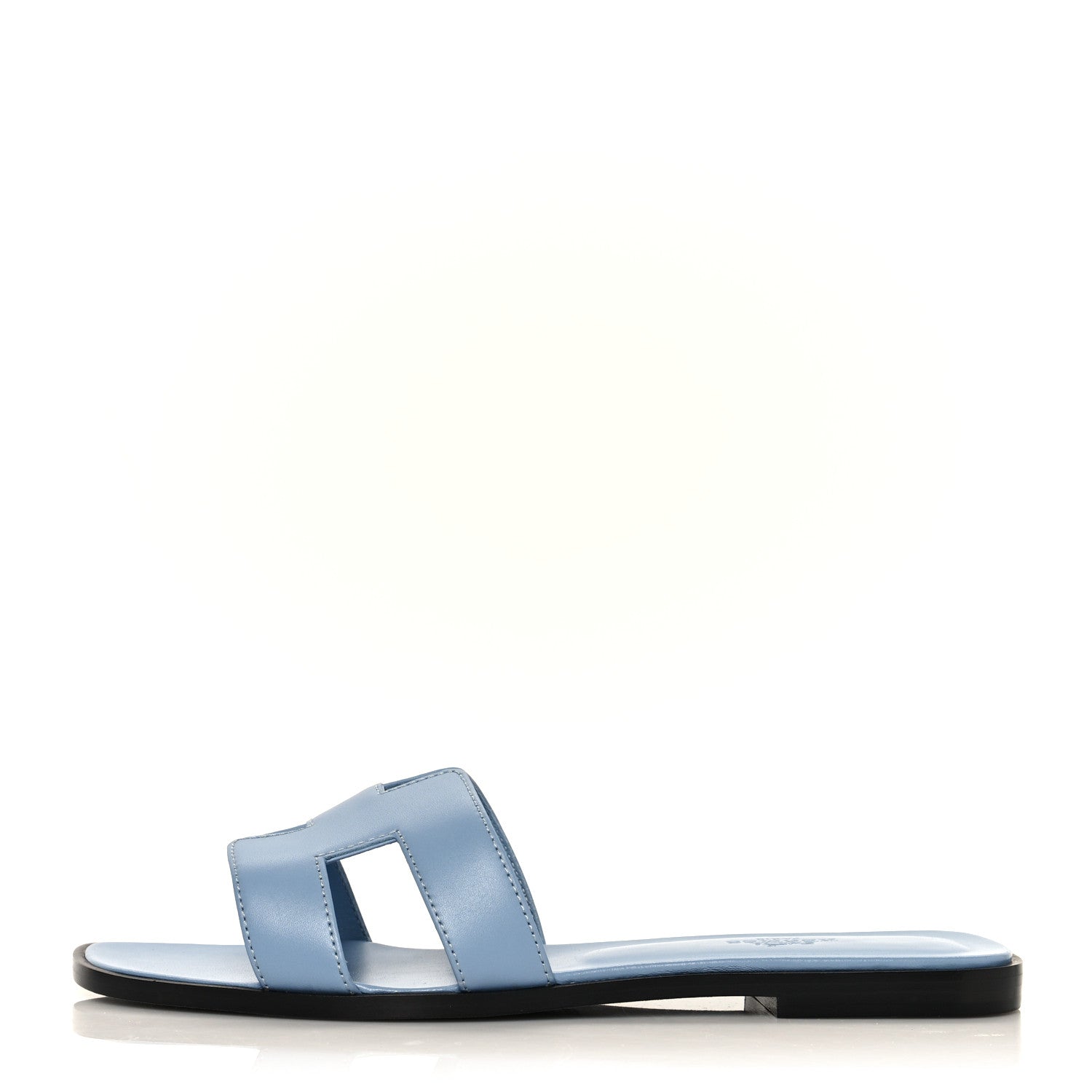 Hermes Box Calfskin Oran Sandals 38.5 Light Bleu 1 of 8