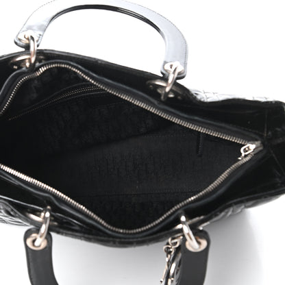 Christian Dior Patent Cannage Large Lady Dior Black 5 of 12