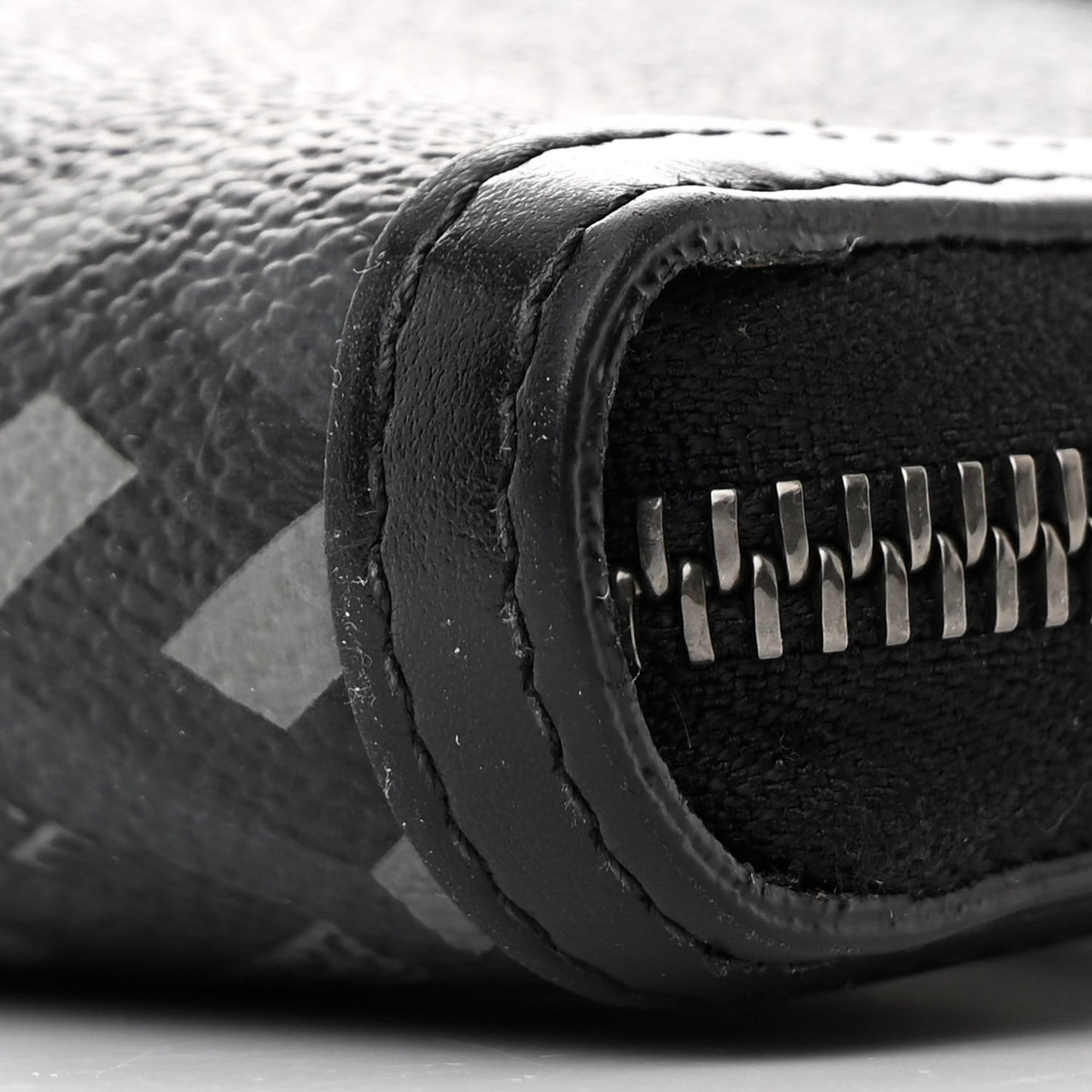 Coated Canvas La Greca Signature  Black Gray
