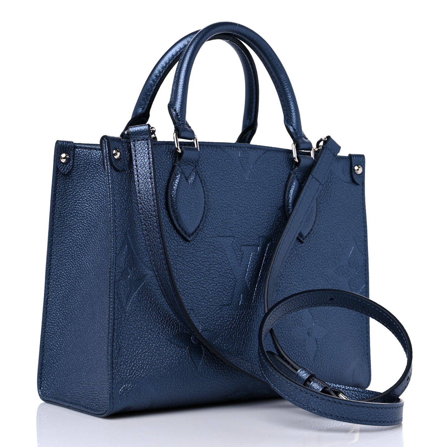 Metallic Empreinte Monogram Giant Onthego PM Navy Nacre