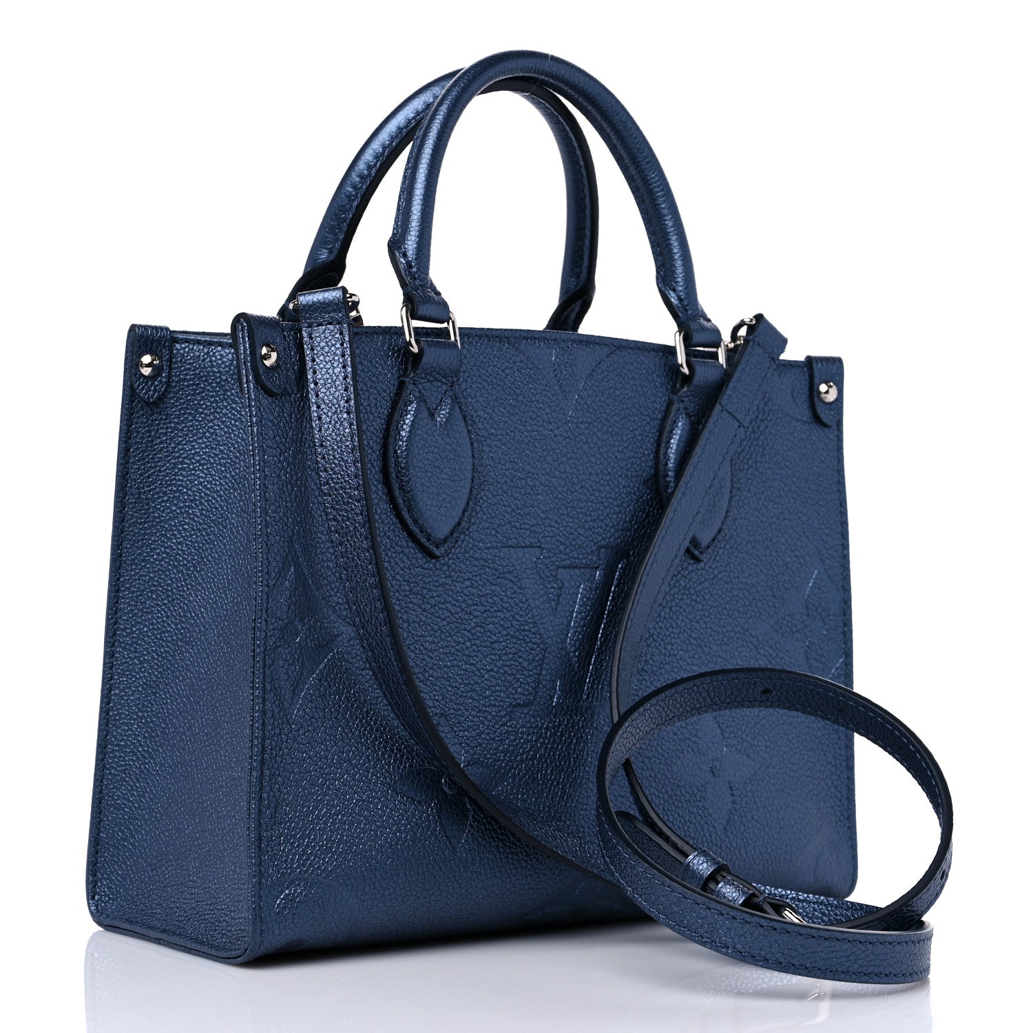 Louis Vuitton Metallic Empreinte Monogram Giant Onthego PM Navy Nacre 3 of 8