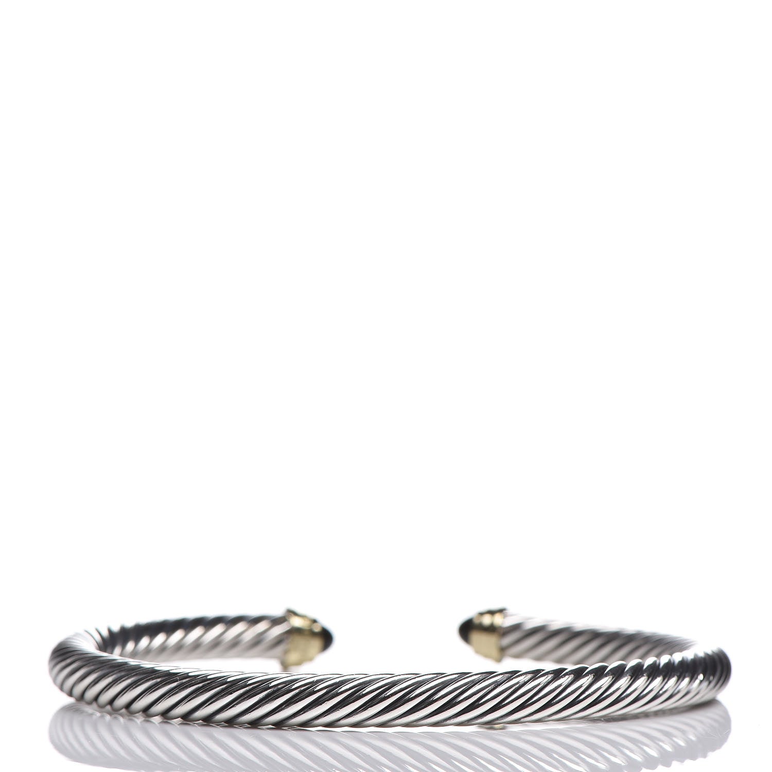 David Yurman Sterling Silver 14K Yellow Gold Black Onyx 5mm Cable Classics Petite Color Bracelet 3 of 4