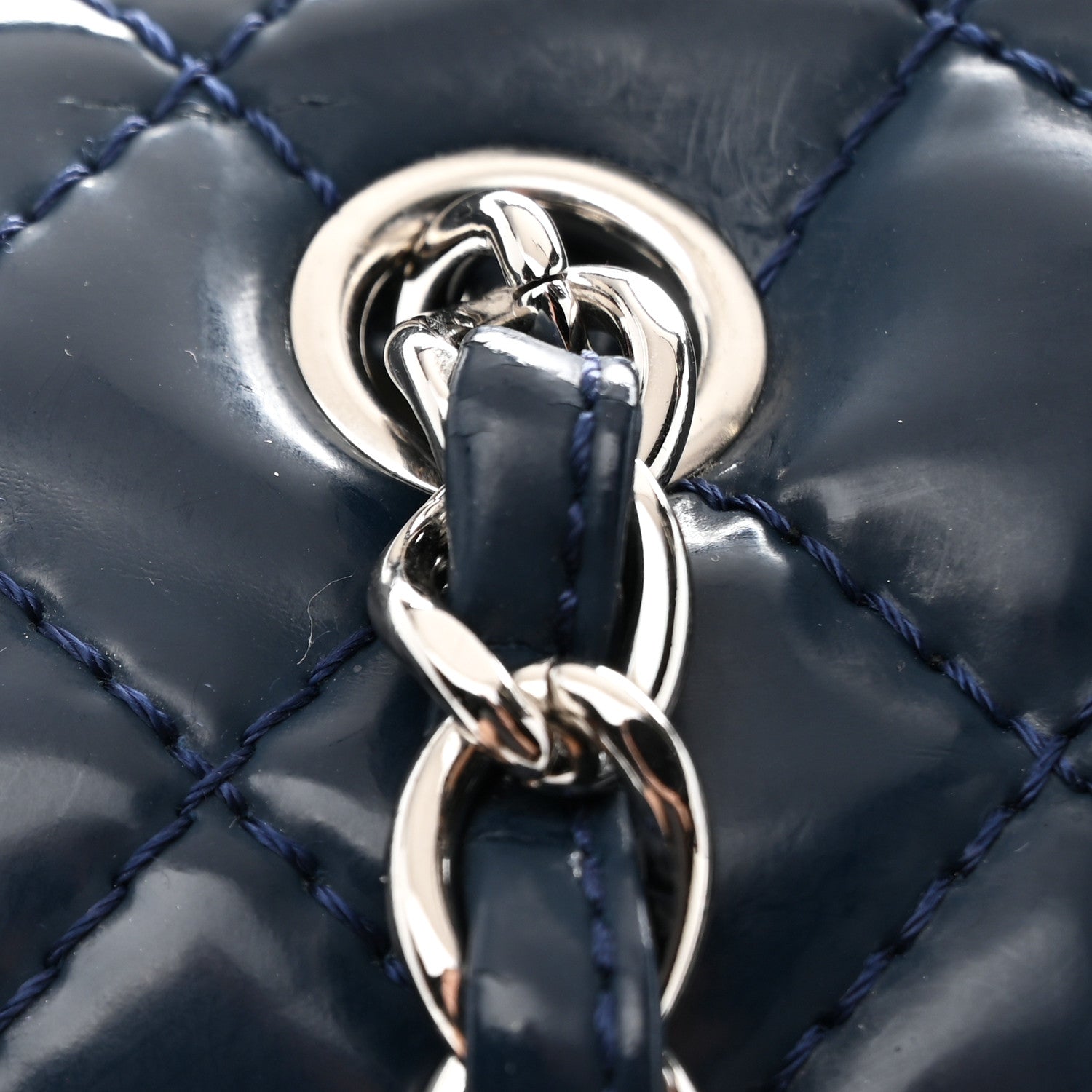 Chanel Vinyl Quilted In the Business Flap Bag Navy Blue 13 of 16