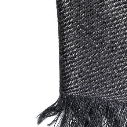 Louis Vuitton Silk Lurex Wool Monogram Shine Shawl Charcoal Grey 6 of 12