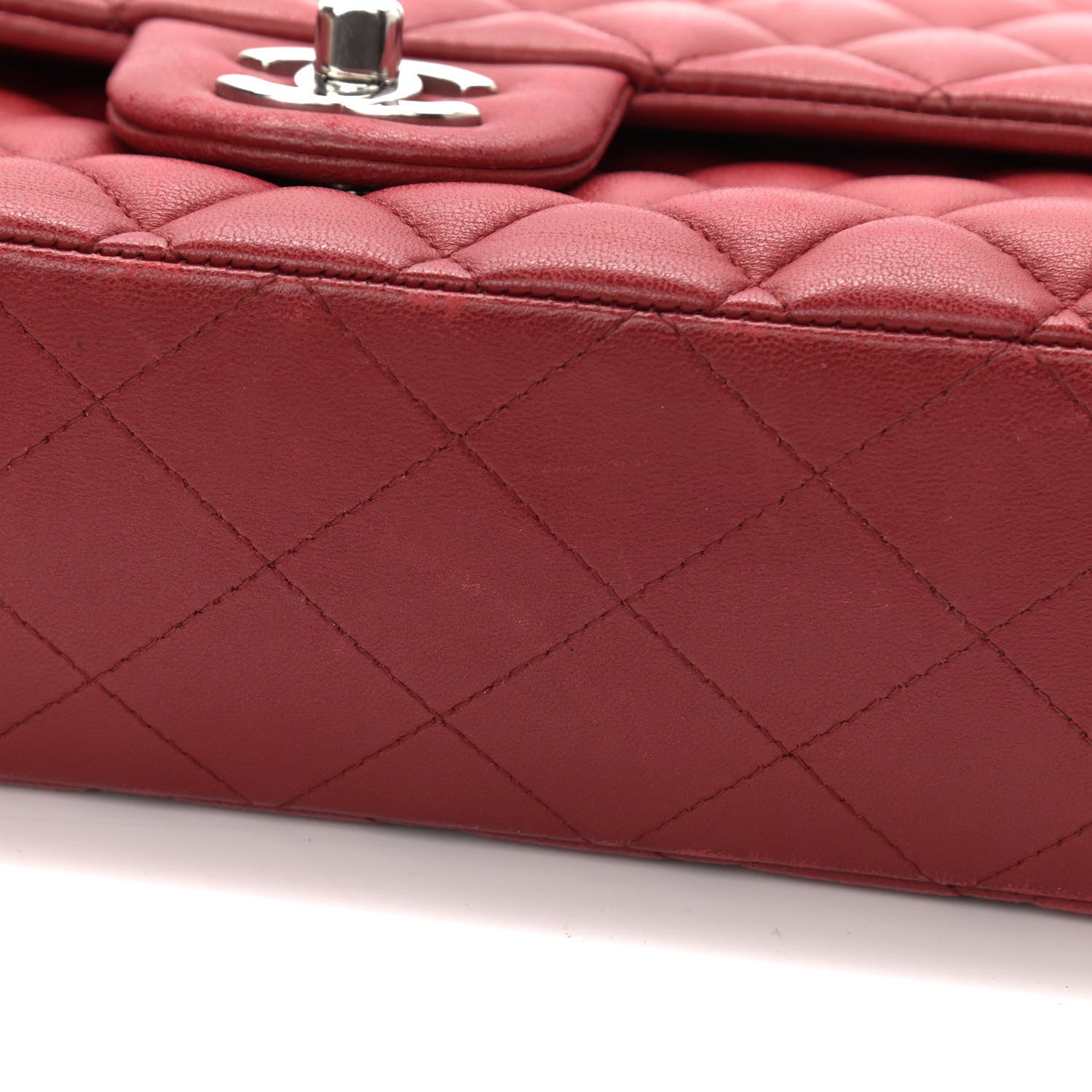Chanel Lambskin Quilted Medium Double Flap Red 12 of 21