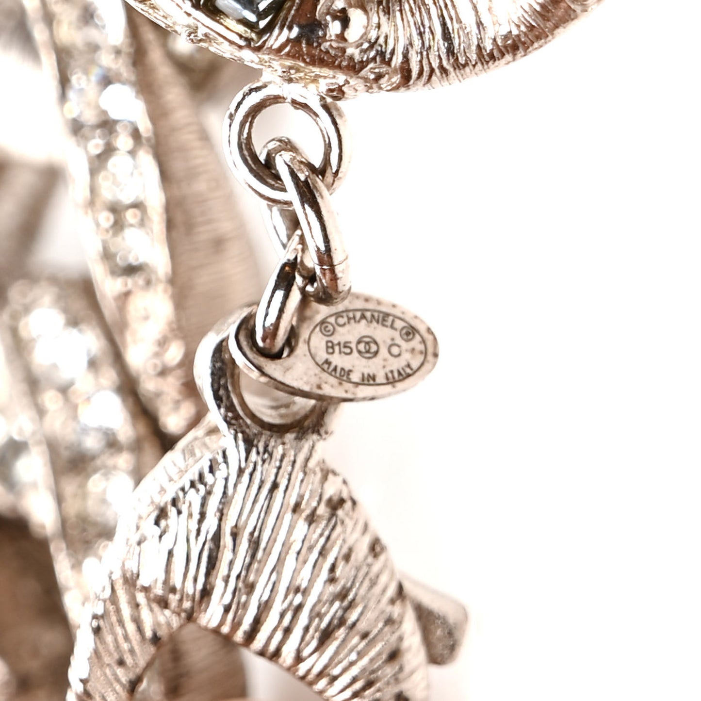 Baguette Crystal Chain Link CC Bracelet Silver