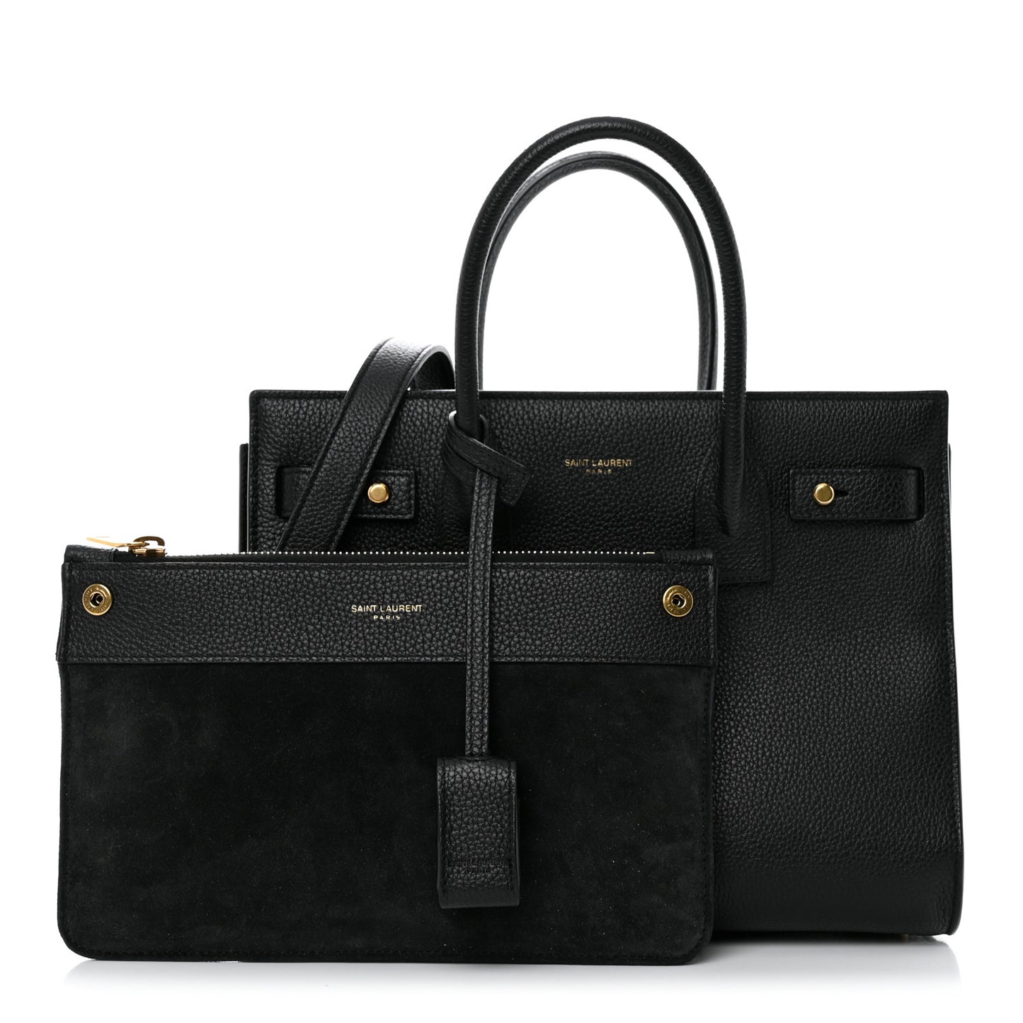 Grained Calfskin Baby Sac De Jour Souple Black