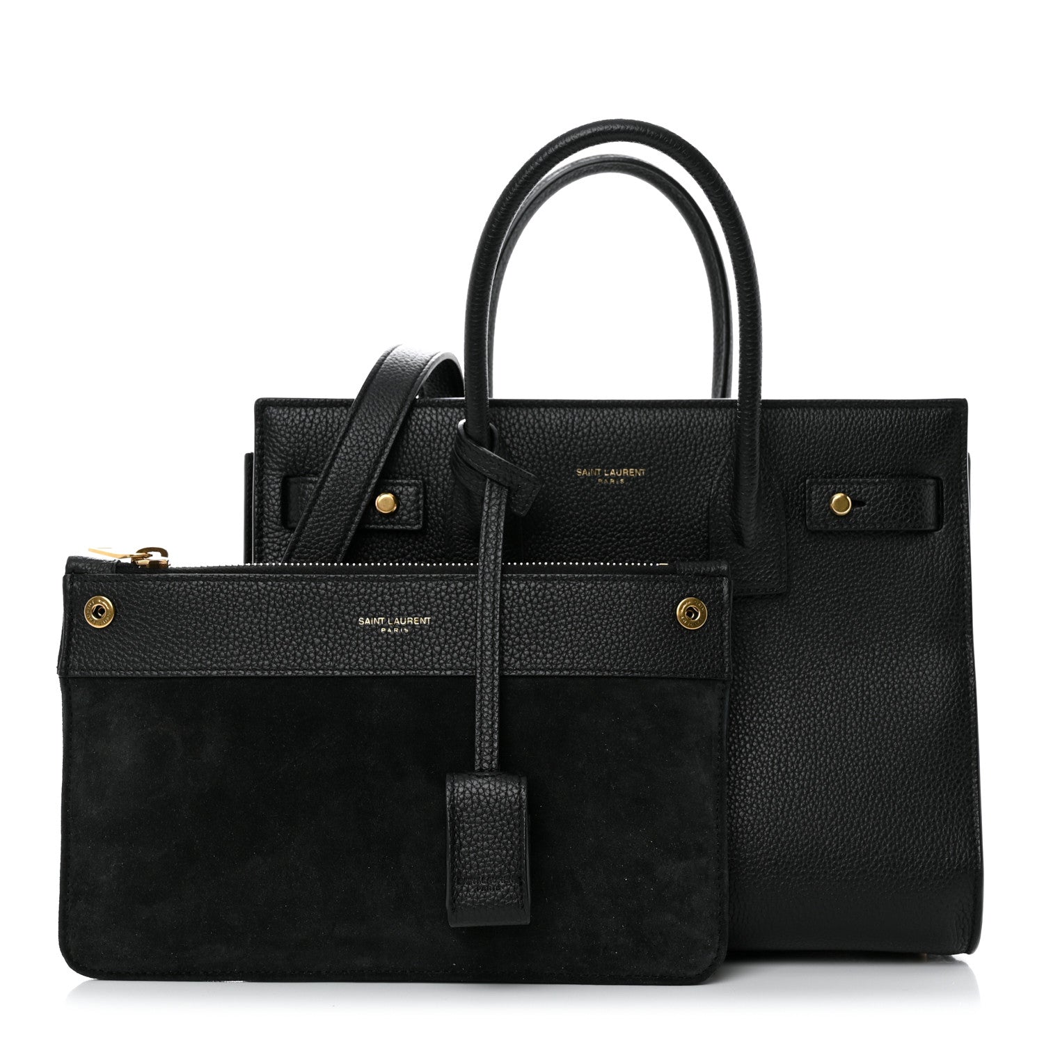 Saint Laurent Grained Calfskin Baby Sac De Jour Souple Black 1 of 12