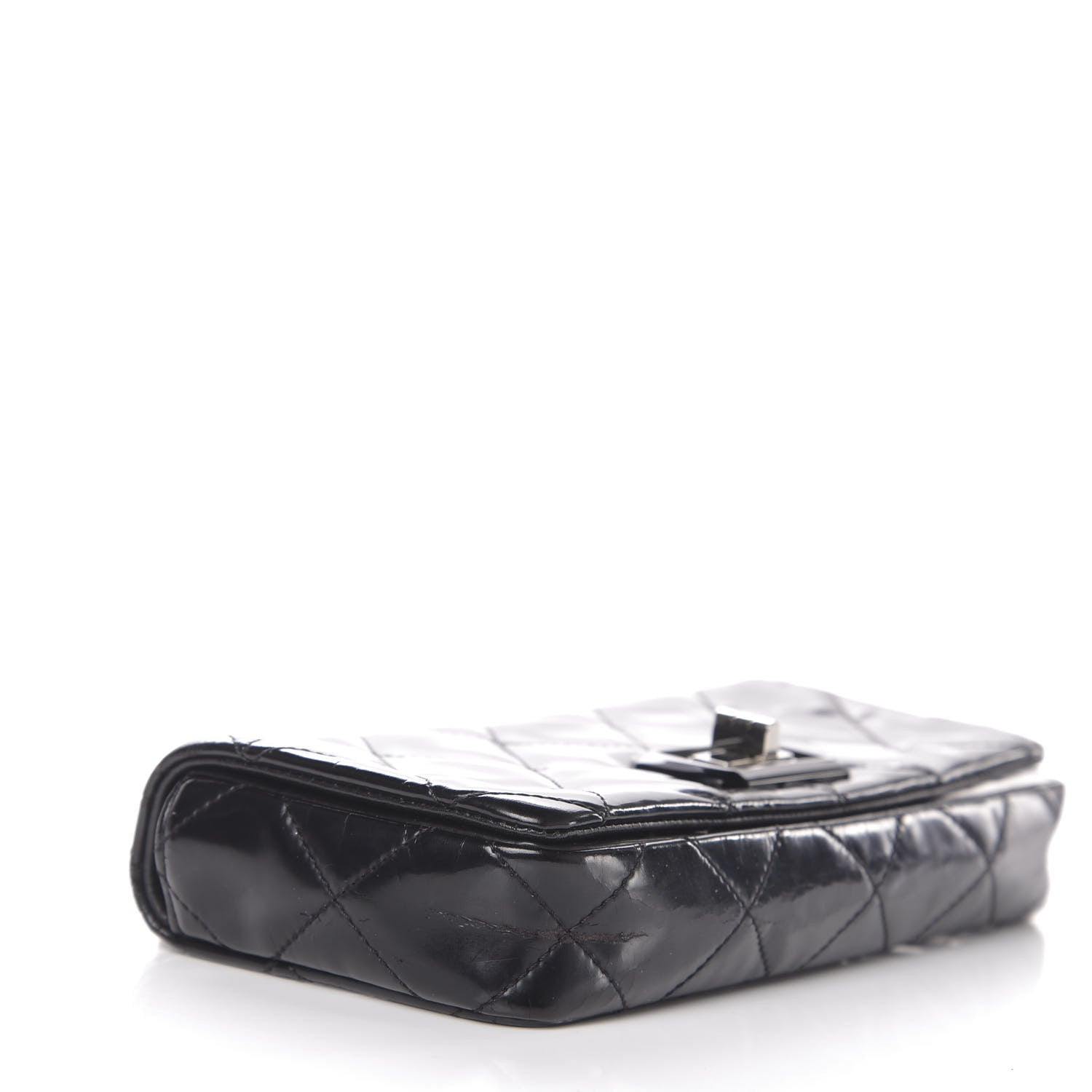 Chanel Patent Quilted Mademoiselle East West Flap Black 3 of 13