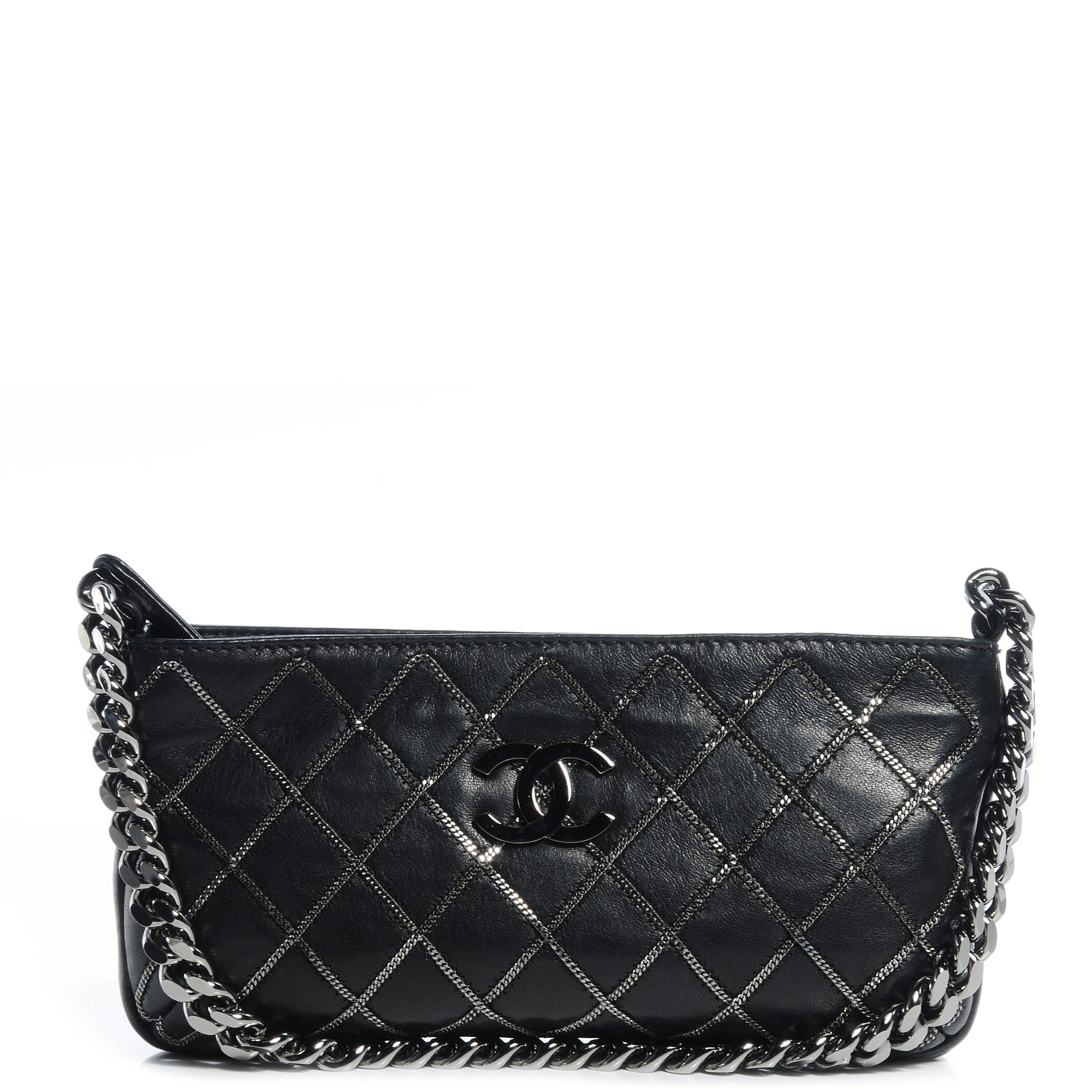 Chanel Calfskin Chain Stitch Clutch Black 1 of 7