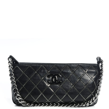 Chanel Calfskin Chain Stitch Clutch Black 1 of 7