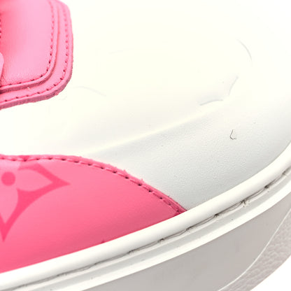 Louis Vuitton Lambskin Embossed Monogram Time Out Sneakers 38 White Pink 9 of 10