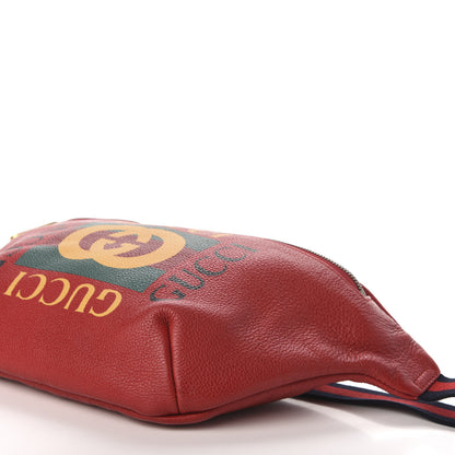 Gucci Grained Calfskin Logo Belt Bag Hibiscus Red 9 of 10