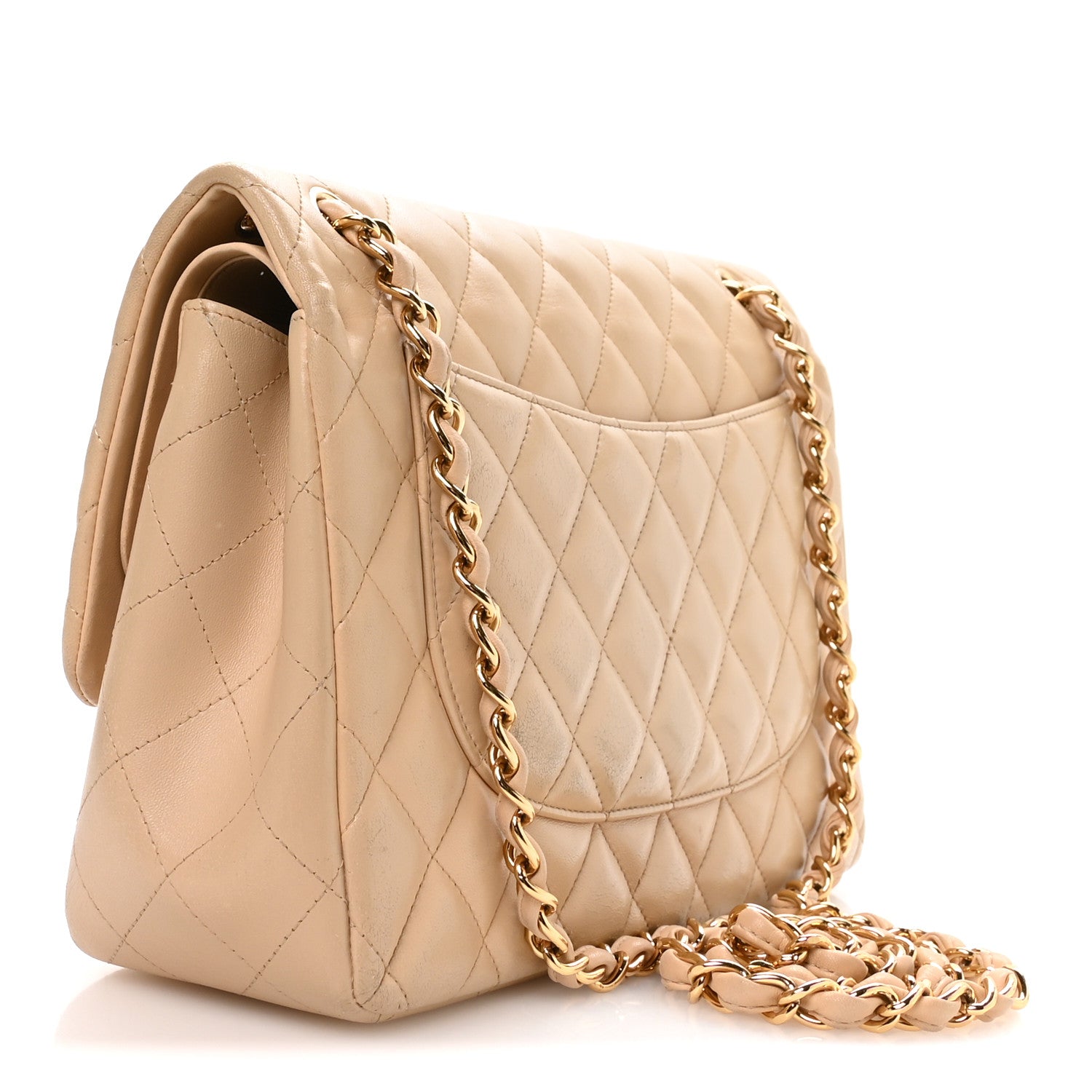 Chanel Lambskin Quilted Jumbo Double Flap Beige 3 of 10