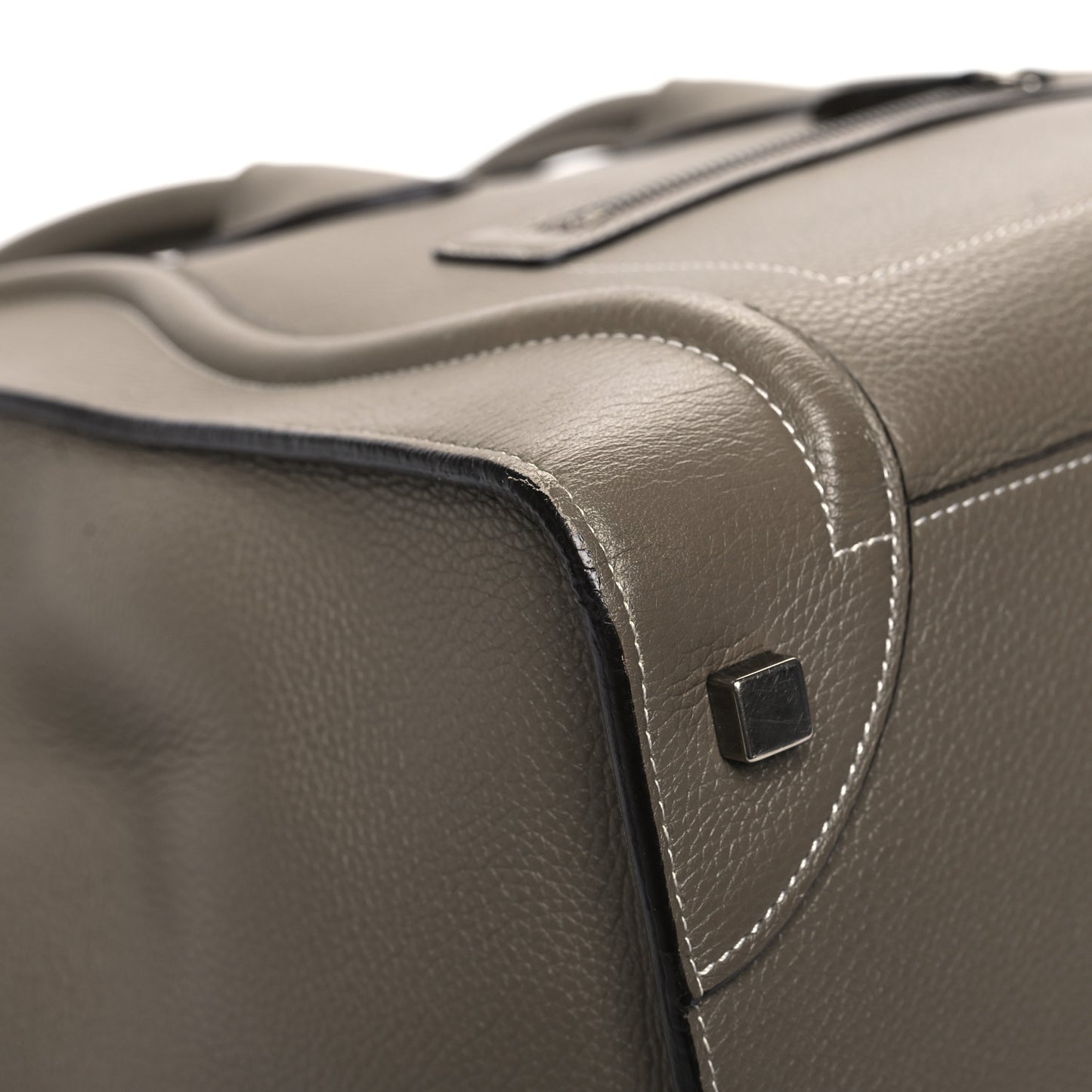 Drummed Calfskin Mini Luggage Souris
