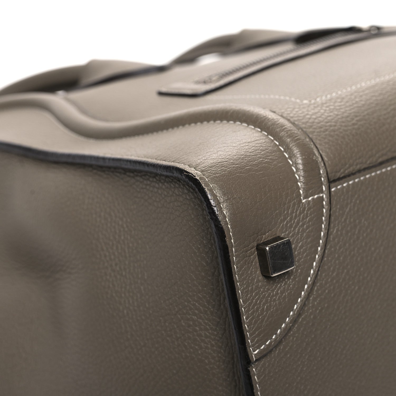 Celine Drummed Calfskin Mini Luggage Souris 9 of 16