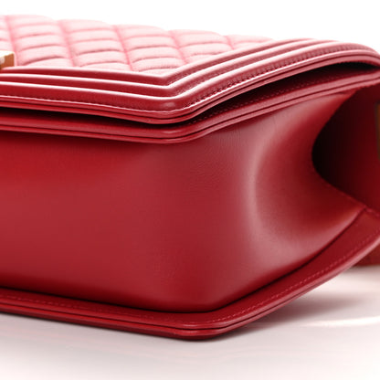 Chanel Calfskin Medium Boy Logo Top Handle Flap Red 10 of 13