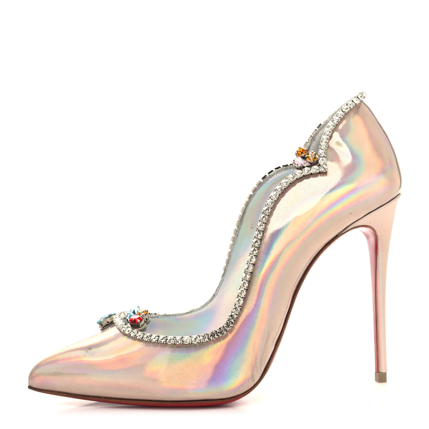 Christian Louboutin Patent Psychic Chick Queen 100 Pumps 37 White 1 of 8