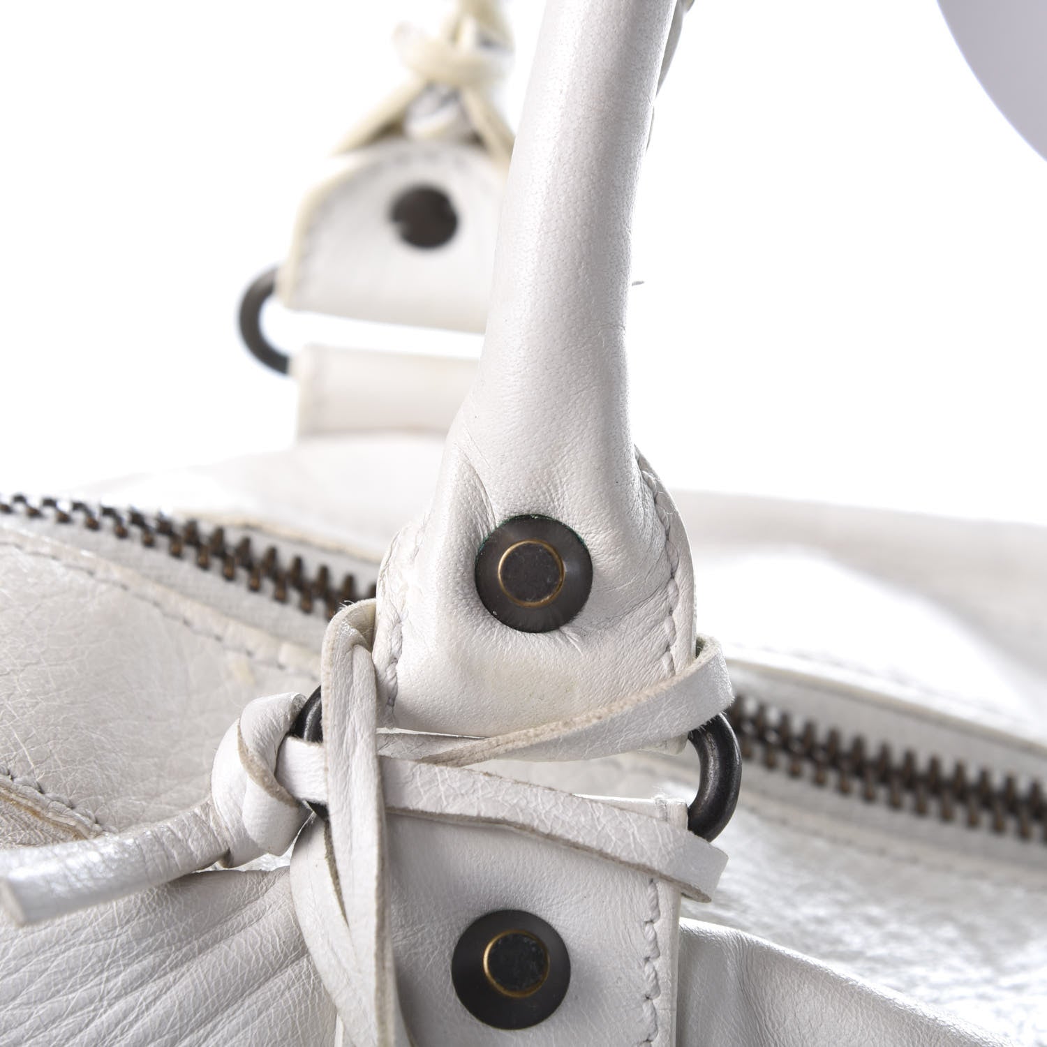 Balenciaga Agneau Classic Hardware Weekender White 12 of 17