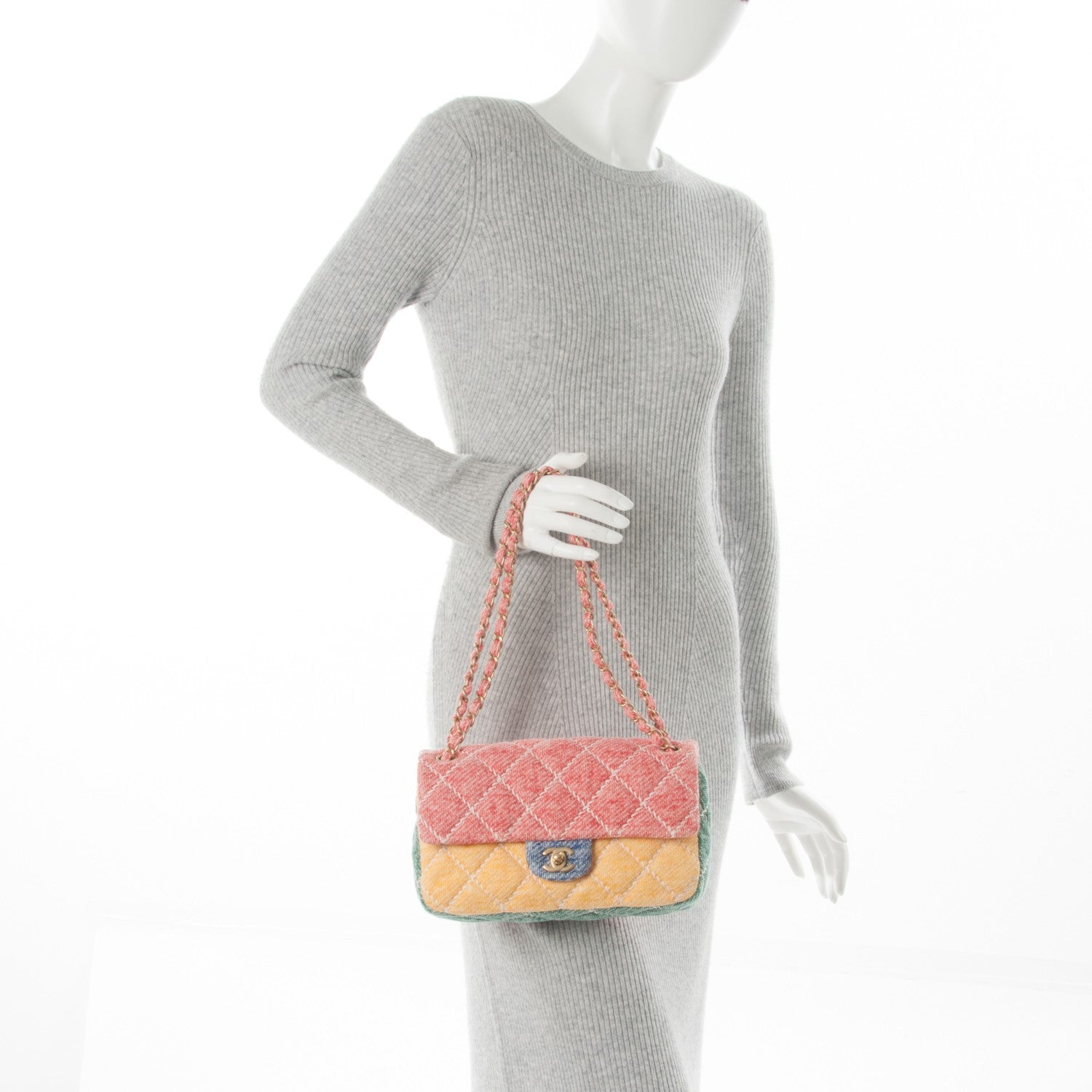 Chanel Jersey Quilted Medium Fabrics and Co Flap Multicolor 2 of 6