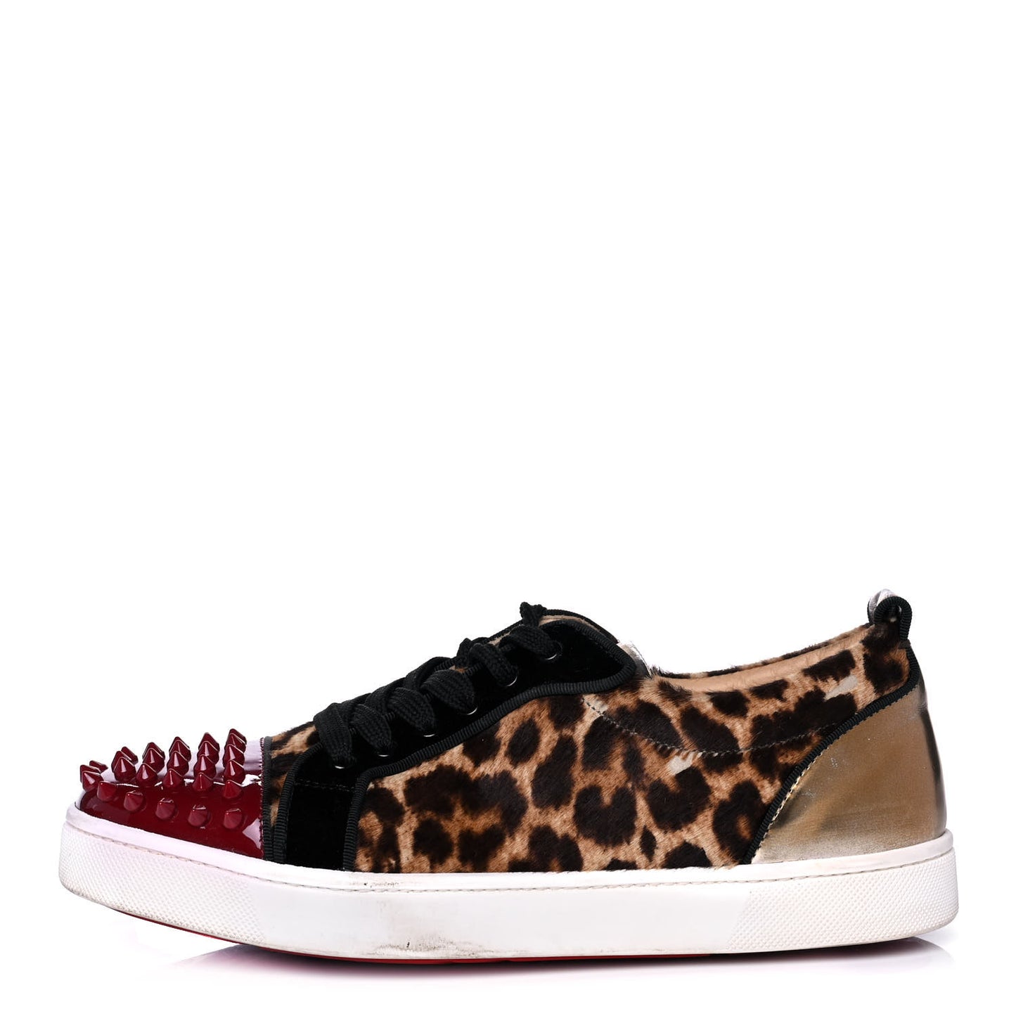 Calf Hair Womens Louis Junior Spikes Flat Sneakers 39 Leopard