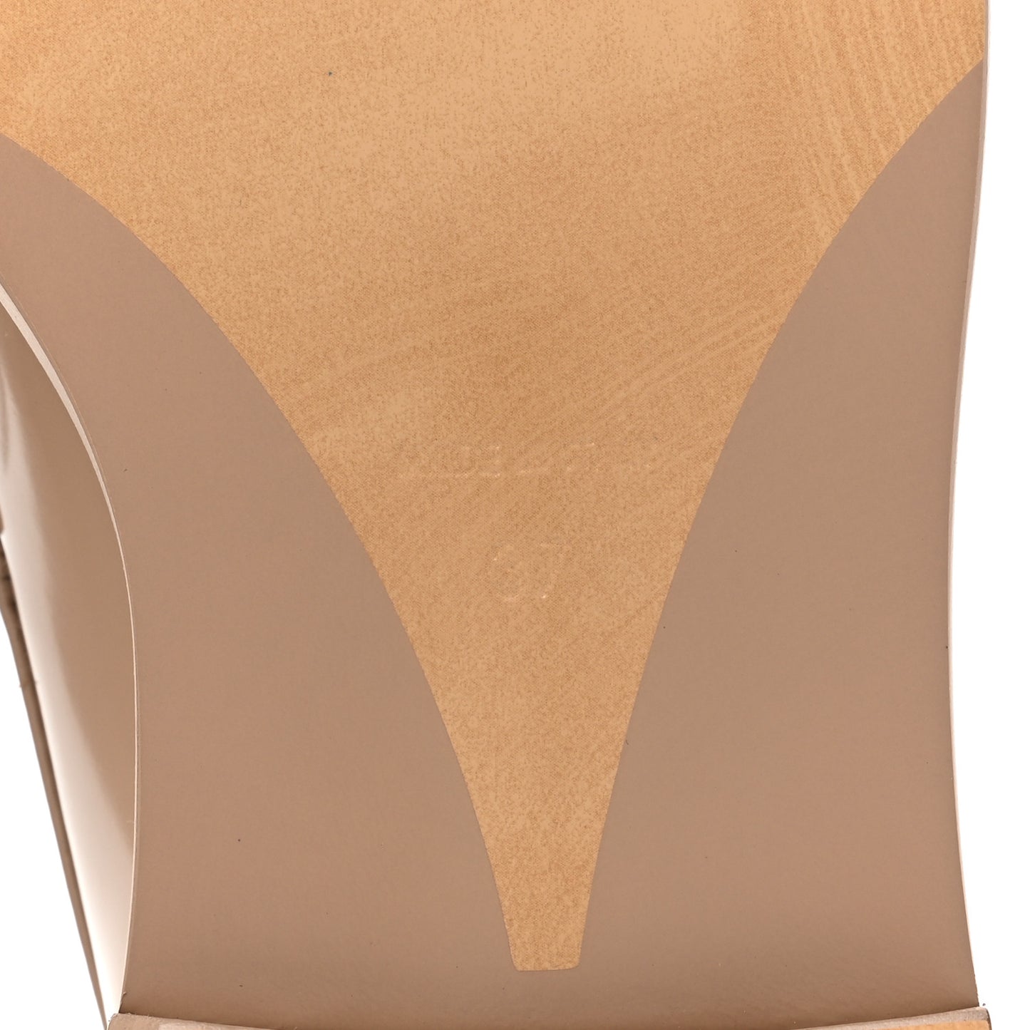 Shiny Calfskin Logo Loafers 37 Beige