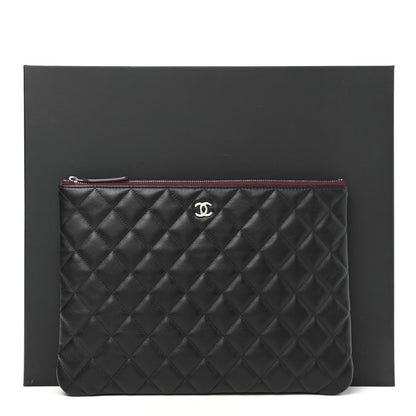 Chanel Lambskin Quilted Medium Cosmetic Case Black 8 of 8
