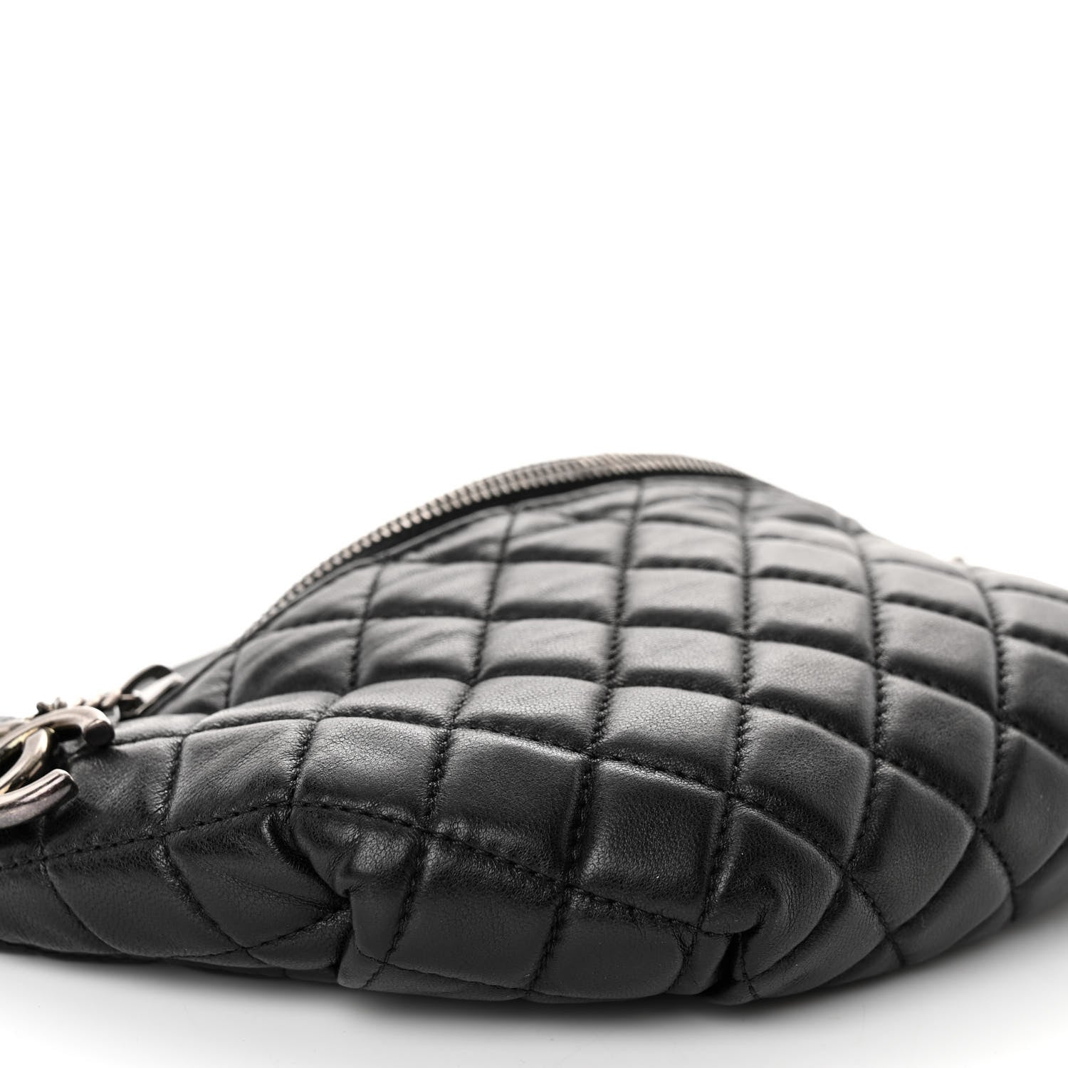 Chanel Lambskin Quilted Banane Waist Bag Fanny Pack Black 9 of 10