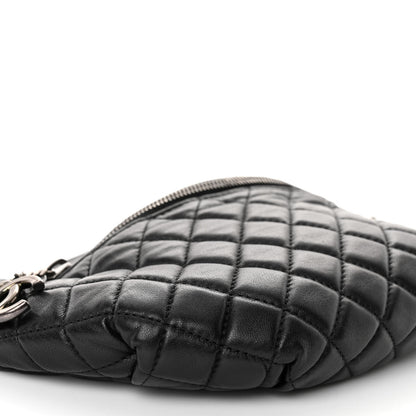 Chanel Lambskin Quilted Banane Waist Bag Fanny Pack Black 9 of 10