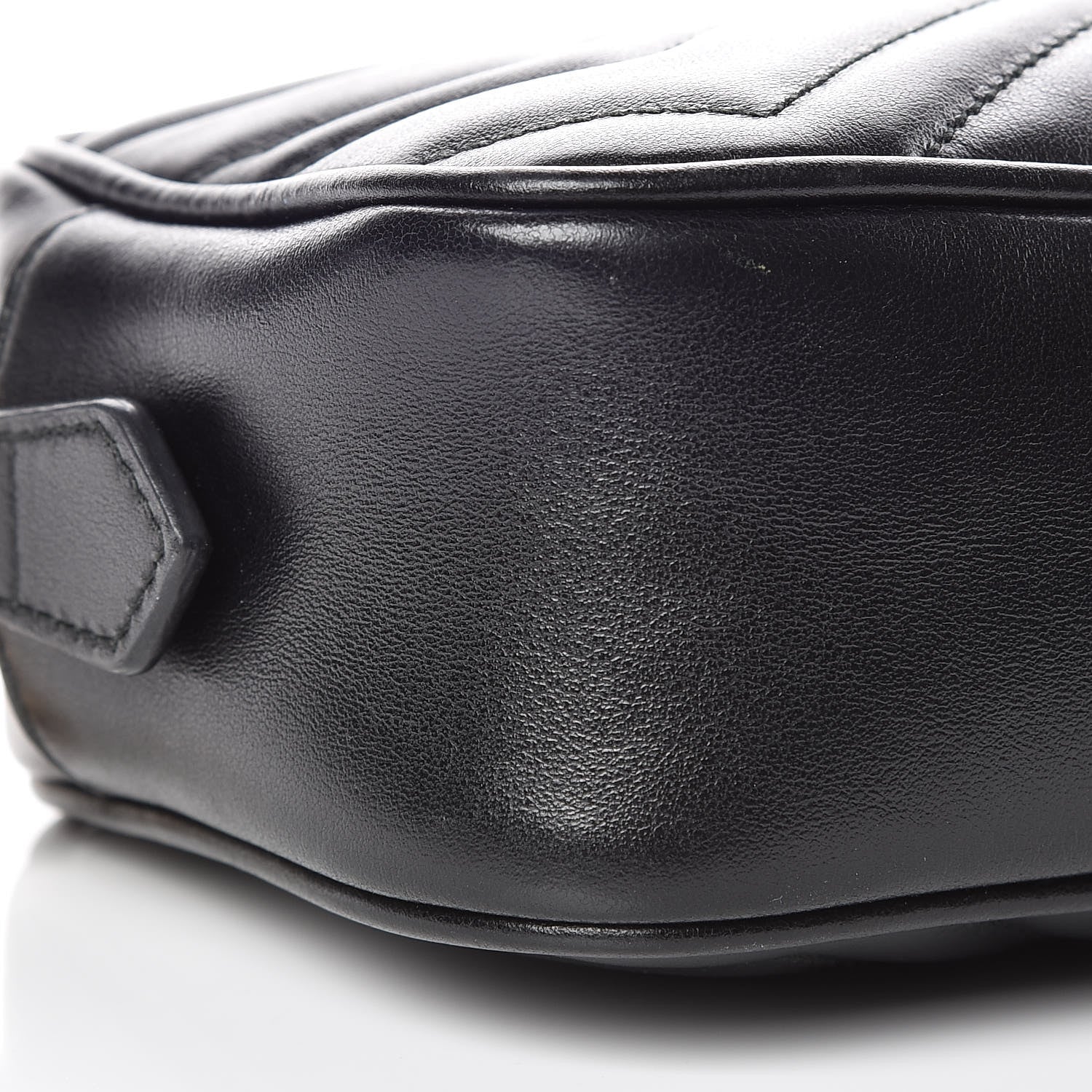 Gucci Calfskin Matelasse Mini GG Marmont Chain Shoulder Bag Black 8 of 9