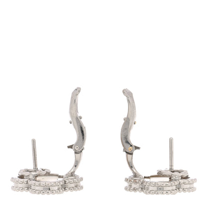 Van Cleef & Arpels 18K White Gold Mother of Pearl Vintage Alhambra Earrings 3 of 5