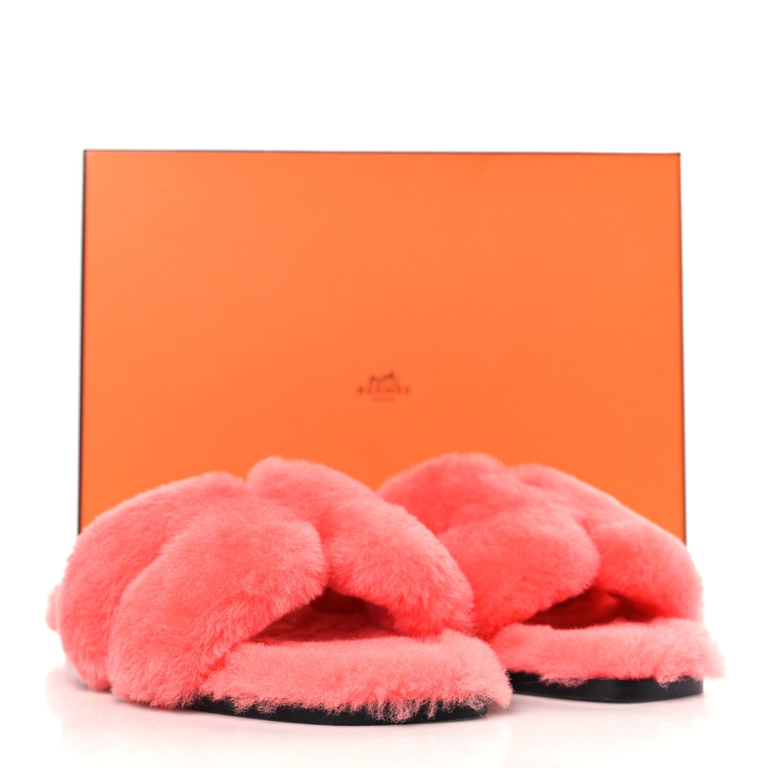 Hermes Woolskin Oran Sandals 37.5 Rose Du Desert 8 of 8