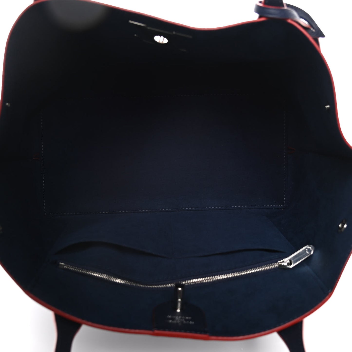 Calfskin Lockme Go Tote Marine Rouge