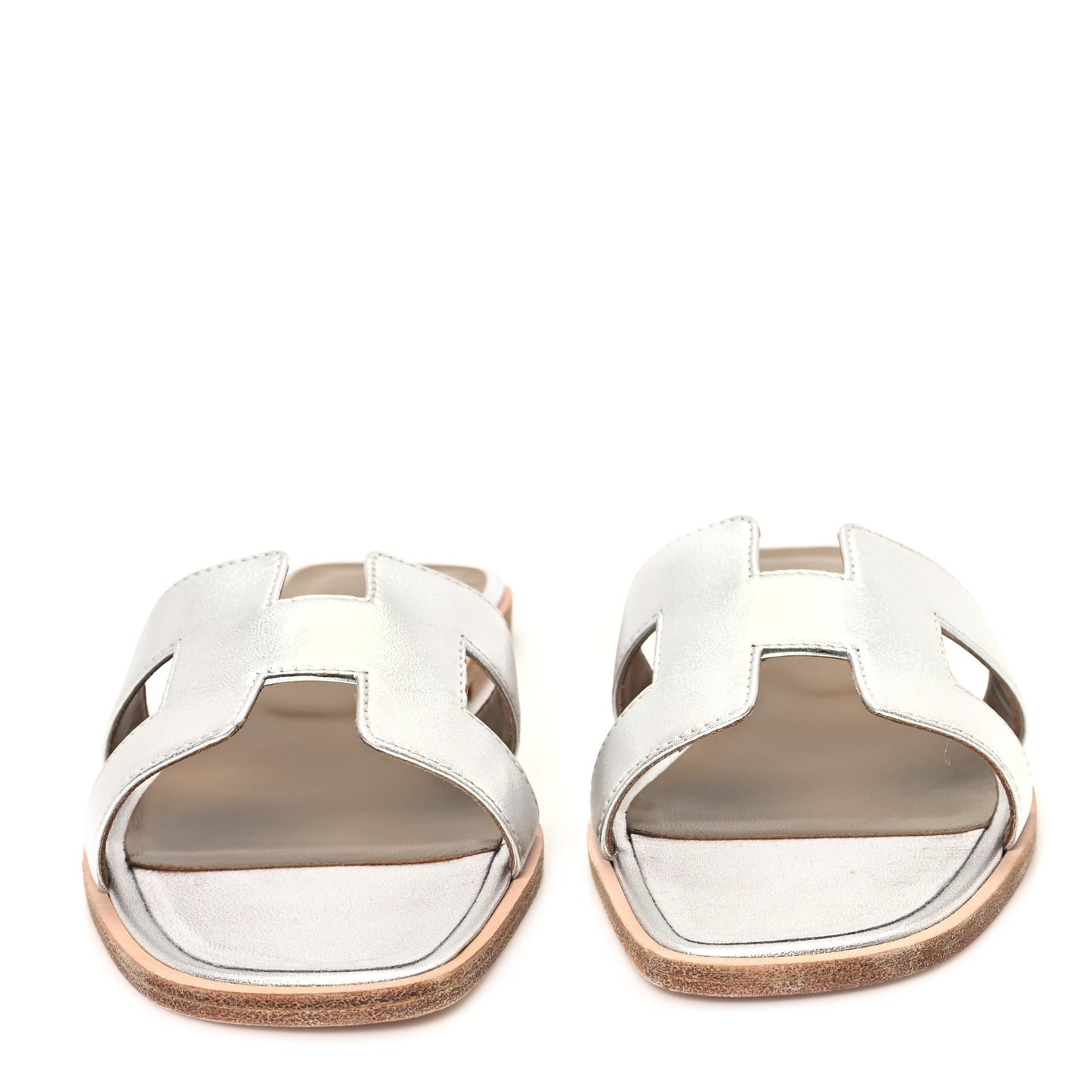 Metallic Nappa Oran Sandals 37.5 Gris Argente