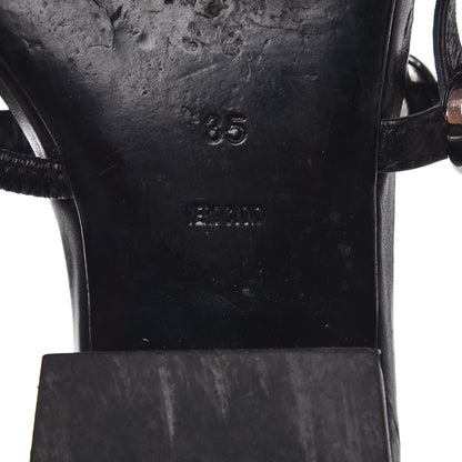 Alexander Wang Calfskin Crystal Embellished Amelia Cut Out Sandals 35 Black 8 of 11