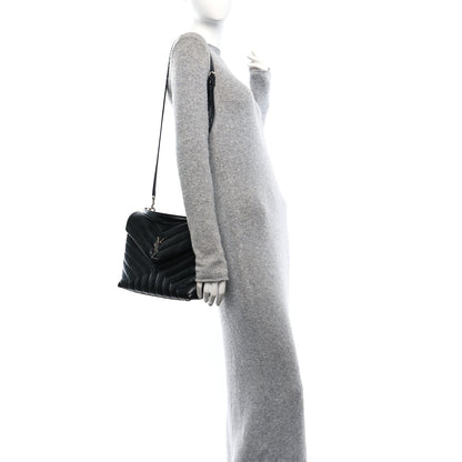Saint Laurent Calfskin Y Quilted Monogram Medium Loulou Satchel Black 2 of 11