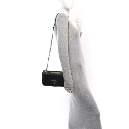 Prada Saffiano Flap Shoulder Bag Black 2 of 8
