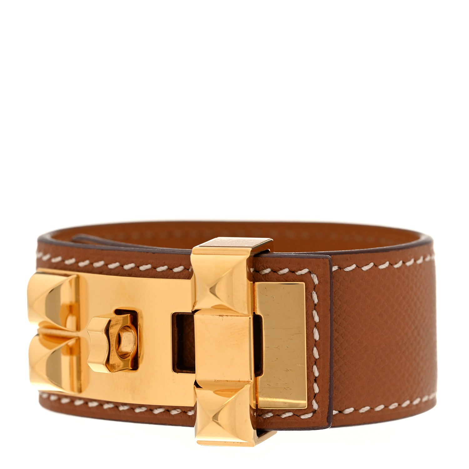 Hermes Madame Calfskin Collier de Chien CDC 24 Bracelet T2 Gold 1 of 7