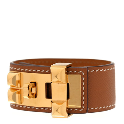 Hermes Madame Calfskin Collier de Chien CDC 24 Bracelet T2 Gold 1 of 7