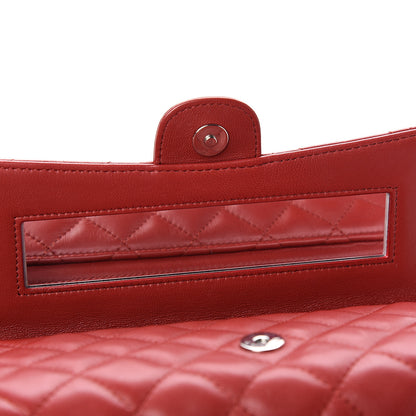 Chanel Lambskin Quilted Flap Cosmetic Case Red 7 of 9