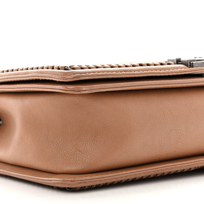 Chanel Calfskin Quilted New Medium Boy Top Handle Flap Light Brown 9 of 10