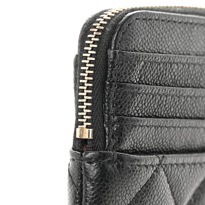 Chanel Caviar Quilted Zip Card Holder Wallet Black 8 of 10