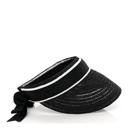 Chanel Abaca Cotton Ribbon Visor S Black 8 of 14